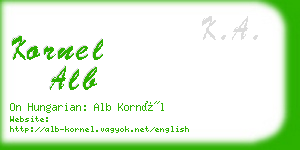 kornel alb business card